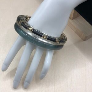 Curated bundle vintage lucite, trendy statement style bangle bracelets-two.